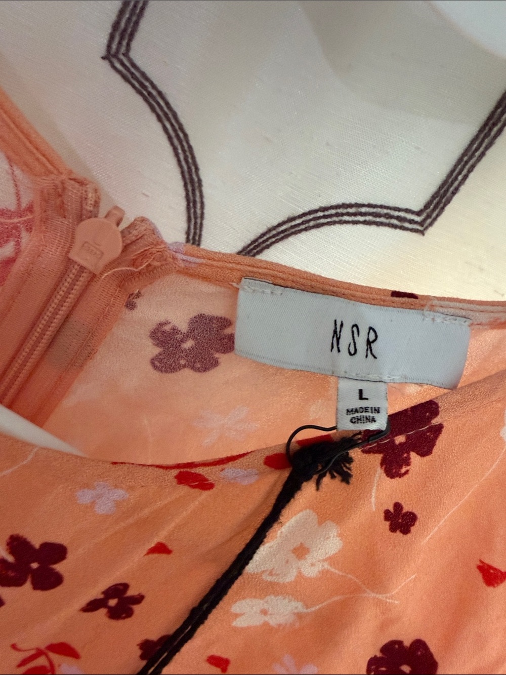 NSR Peach Floral Twist-Front Maxi Dress - Picture 3 of 4